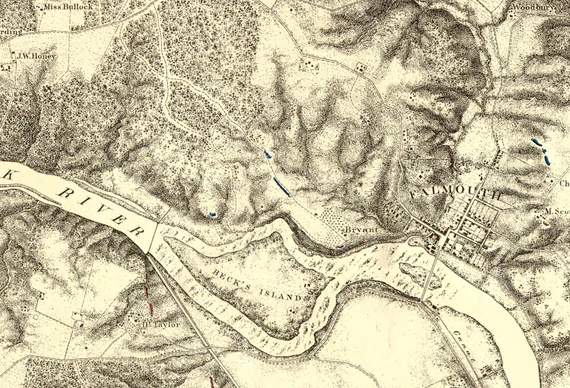 Historical Map of Fredericksburg from 1867